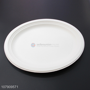 Good quality white disposable dinner plate 10 inch oval plate