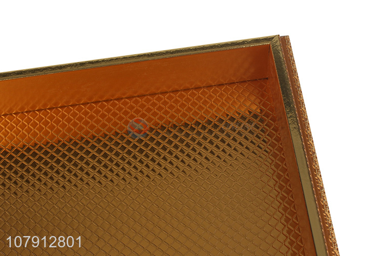 Factory direct sale golden carved retro cake box with lid