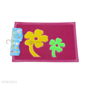 China factory non-slip flower pattern rubber <em>rug</em> room mat wholesale