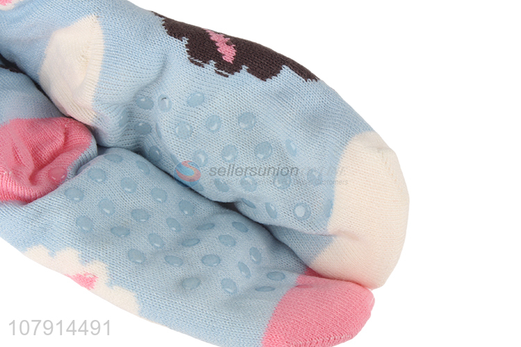 China factory women fuzzy winter floor socks cartoon sheep pattern home socks