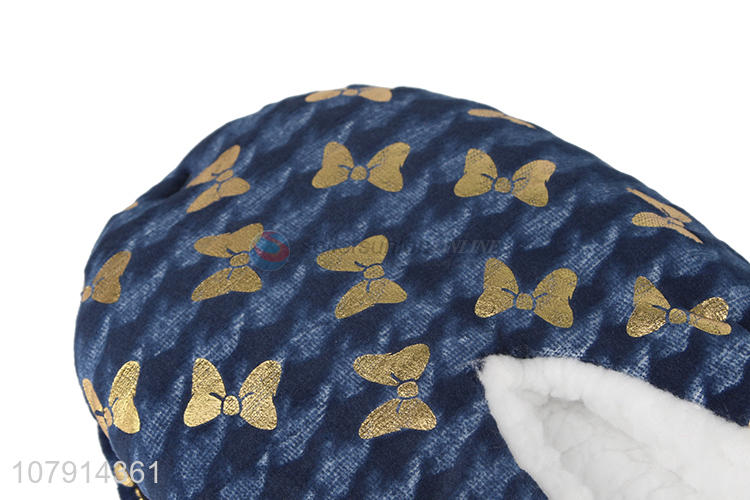 High quality women fleece lined home slipper ladies winter plush shoes