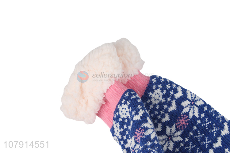 Good quality ladies winter anti-slip fleece floor socks fuzzy home socks slippers