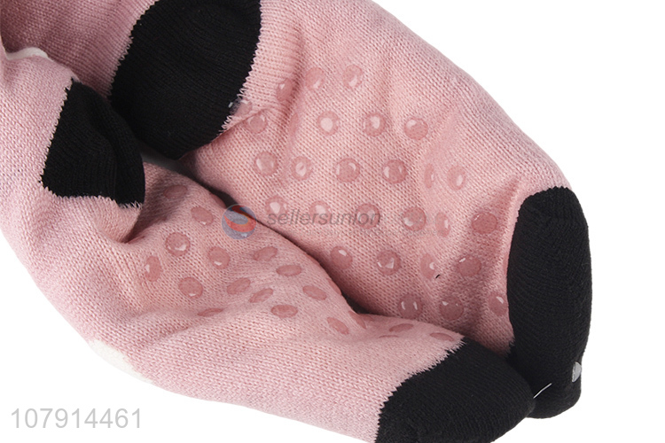 High quality cartoon cat pattern women winter home socks indoor sherpa socks