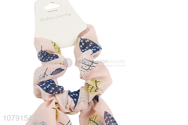 Women Hair Scarf Bow Hair Ties Long Ponytail Streamer Scrunchie