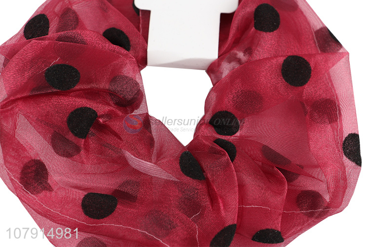 Best Sale Black Dots Elastic Hair Band Fashion Hair Rope For Women