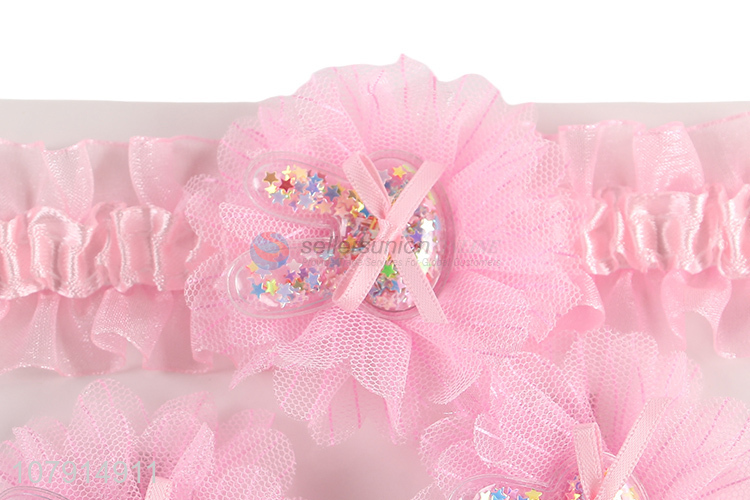 Top Quality Baby Kids Rabbit Bowknot Hairpin With Soft Headband Set