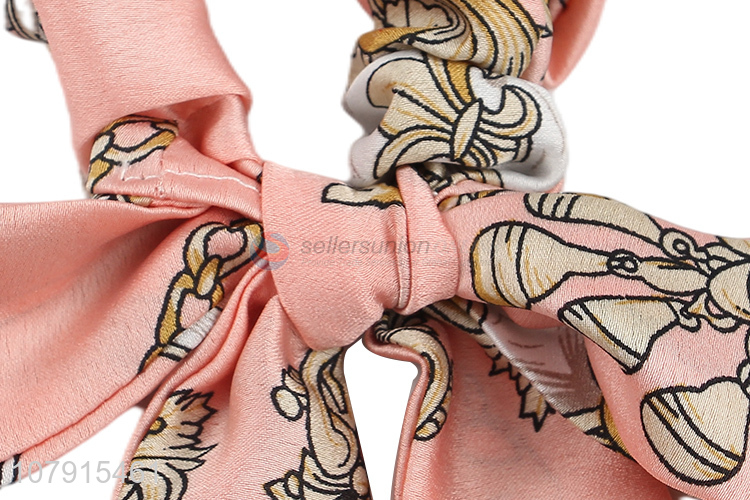 Custom Women Scarf Streamers Bow Hair Scrunchie Elastic Hair Rope