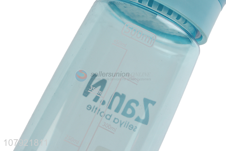 Good quality blue cartoon plastic drinking cup with scale