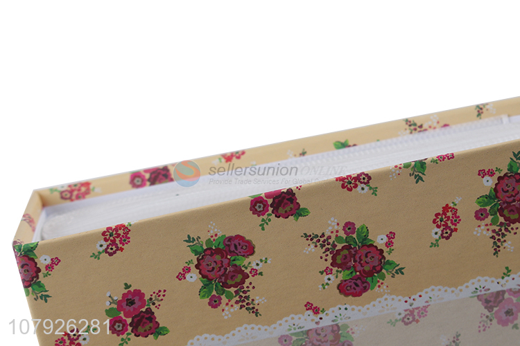 Hot sale 100 pockets floral printing paper cover for 4*6 photo albums