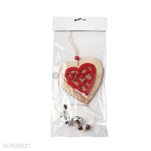 Popular product hollow out hanging wooden heart pendant for Christmas tree decoration