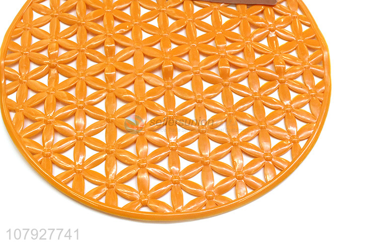 Top quality round orange waterproof non-slip bathroom floor mat bath mat