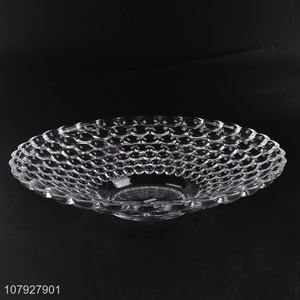 Online wholesale fruit plate clear glass fruit dish desserts plate snacks plate