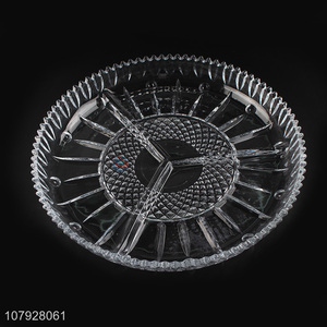 China products round clear glass fruit tray glass dessert plate candy plate dish