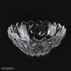 High quality large creative Nordic style glass fruit dessert dish clear salad bowls