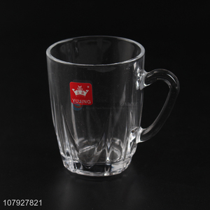 Wholesale transparent heat resistant glass water cup/coffee cup/beer mug with handle