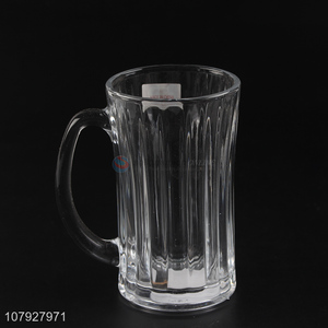 Best selling clear glass beer mugs unbreakable glass beer cup with handle