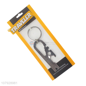 Most popular silver stainless steel multi-function keychain for outdoor