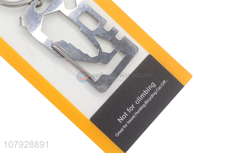 Popular products silver multi-function tools outdoor keychain for gifts