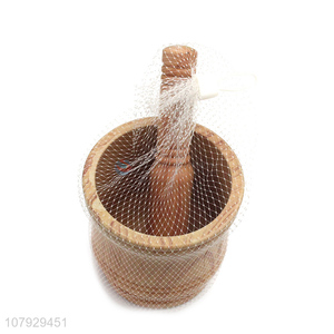 Factory direct sale plastic wooden grain garlic masher for household kitchen