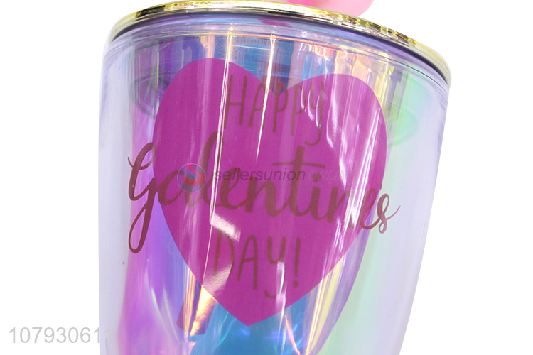 Wholesale popular milk tea mugs lovely water juice mug with straw