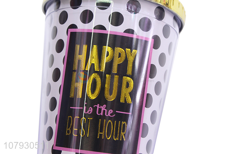 Promotional items creative summer milk tea cup coffee tumbler with straw