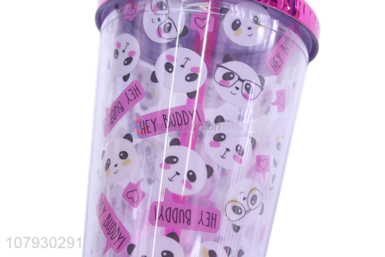 Factory price straw juice cup plastic tumbler with straw and lid