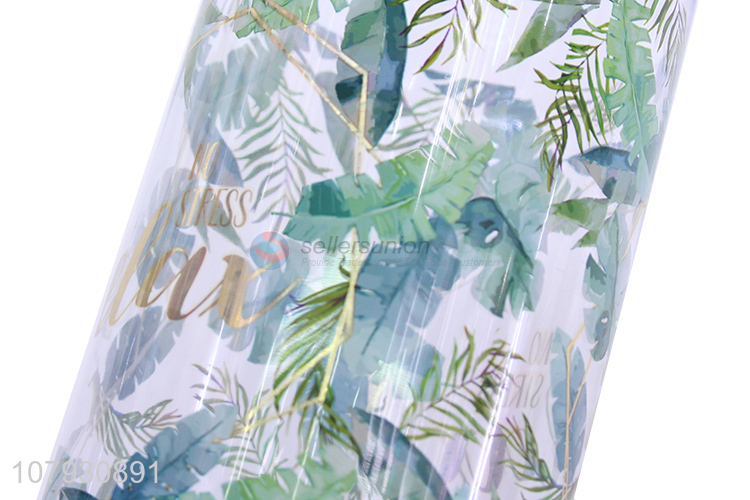 High quality green plant leaf pattern plastic water bottle jumbo drinking bottles