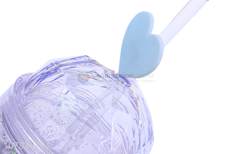 China manufacturer double walled cooffee juice cup with straw and lid