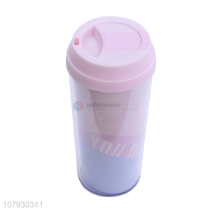 New arrival fashionable plastic <em>travel</em> <em>mugs</em> reusable coffee cups with lid