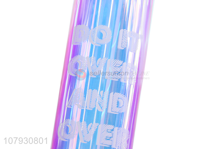 China products creative motivate words plastic water bottle straw drinking bottle