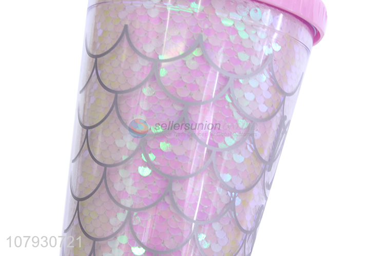 Wholesale stylish summer plastic travel tumbler milk tea cup with straw