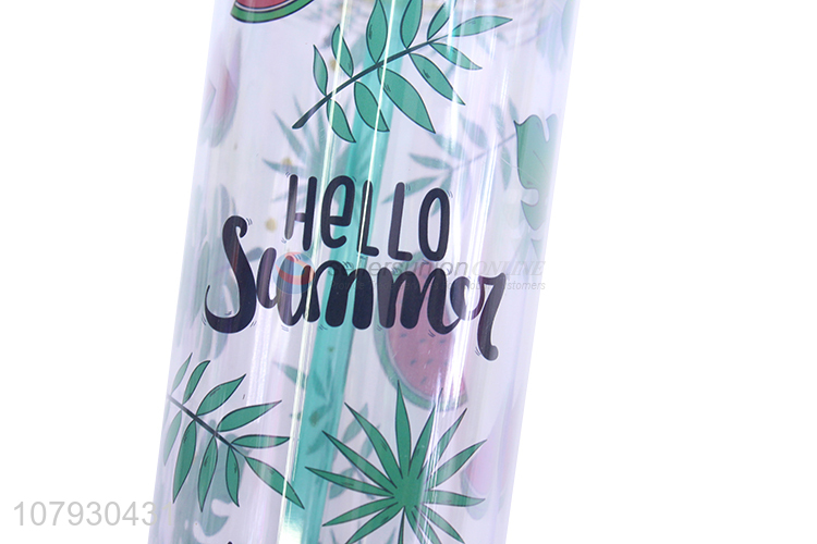 Factory supply summer mugs women girls juice drinking cup with straw