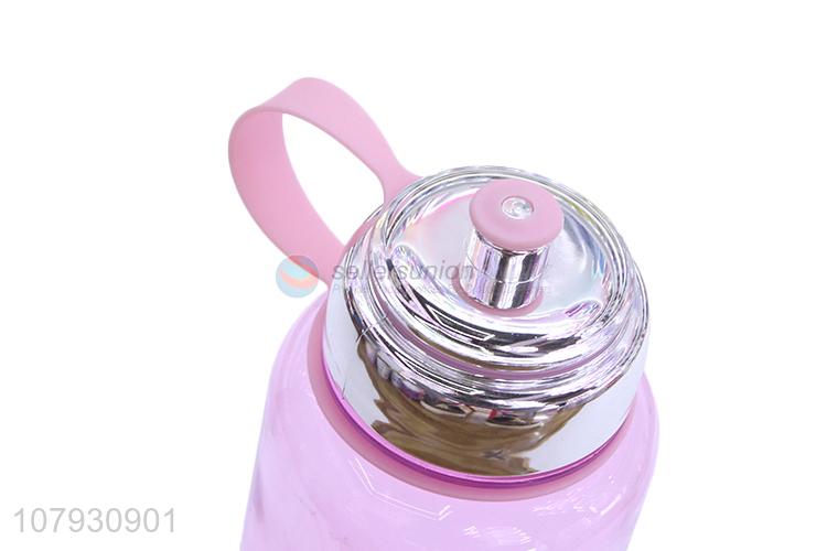 Hot selling women girls water bottle summer outdoor drinking bottle with handle