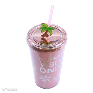 Popular product girls tumblers summer water cup with straw & lid
