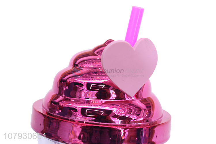 Good quality sequin mugs ladies girls juice drinking cup with straw
