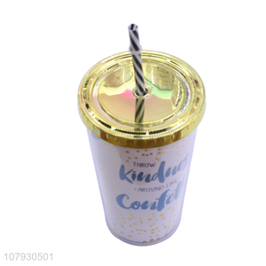 Hot sale fancy <em>travel</em> <em>mug</em> plastic tumbler pearl milk cup with straw