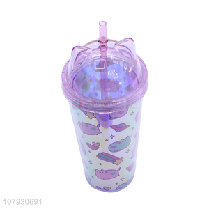 Hot selling eco-friendly non-toxic summer tumbler water cup with straw