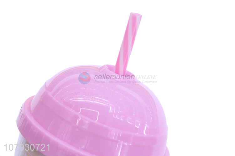 Wholesale stylish summer plastic travel tumbler milk tea cup with straw