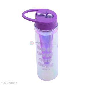 China products creative motivate words plastic water bottle straw drinking bottle