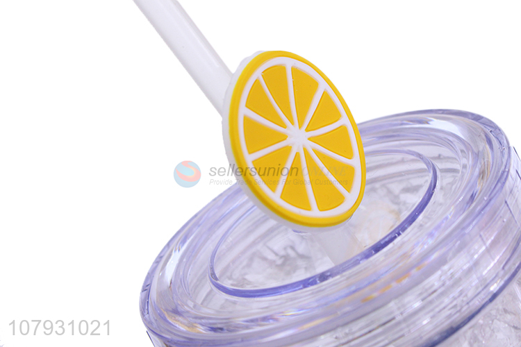 China supplier popular ice gel cooling tumbler summer water cup with straw & lid