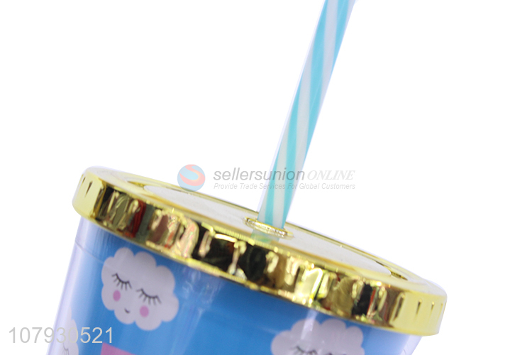 China supplier lovely espresso coffe water cup tumbler with straw for girls