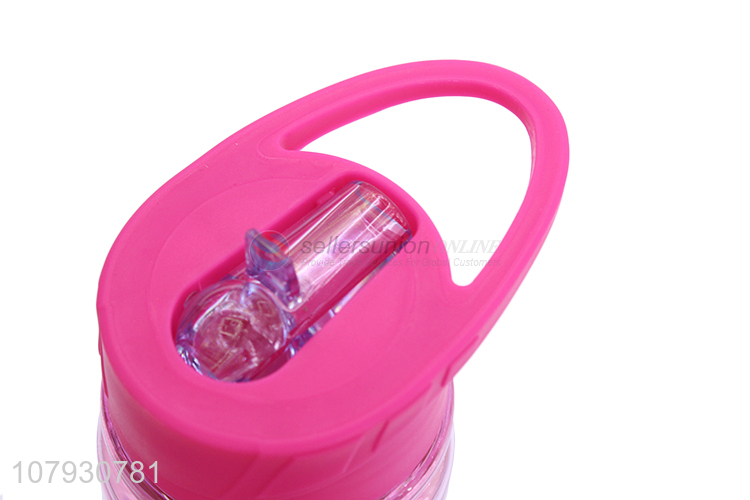 Good quality portable straw drinking bottle plastic drinking bottle for ladies
