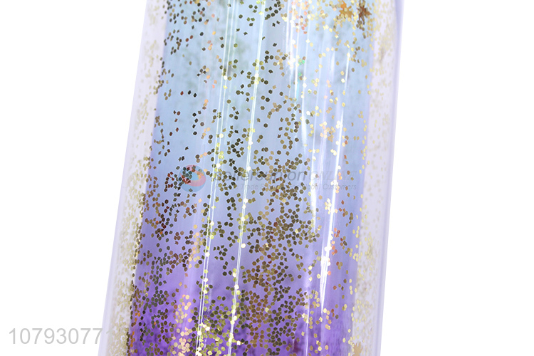 Online wholesale sequined straw drinking bottle plastic water bottle with straw