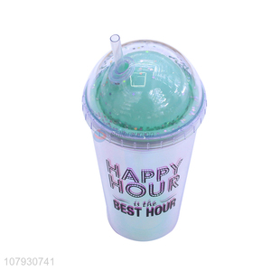 Promotional items reusable plastic water cup tumbler with straw for girls