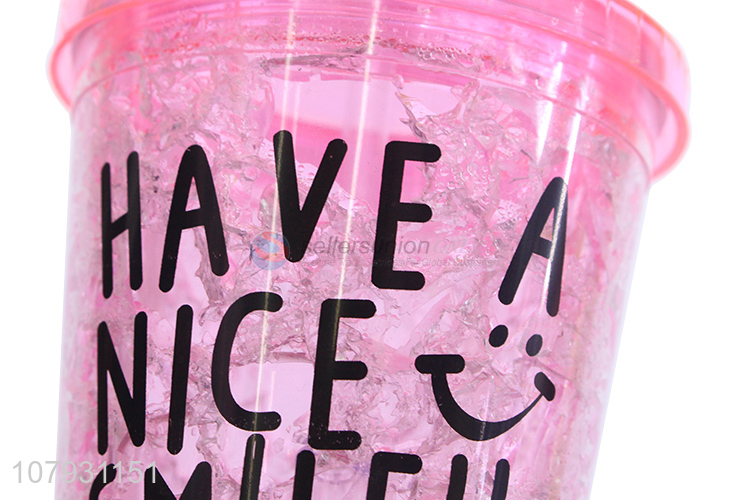 New arrival ladies girls ice gel cooling mug summer driniking cup with straw