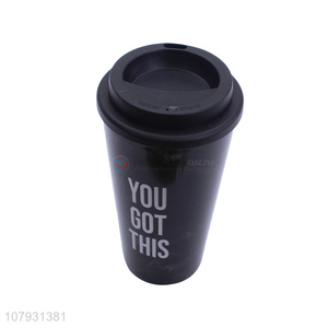 China <em>manufacturer</em> custom logo food grade plastic reusable coffee cup with lid