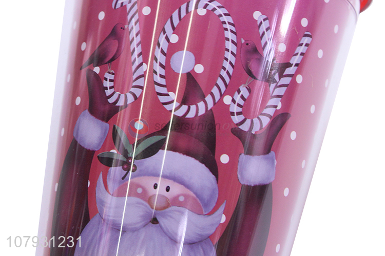Latest arrival festive straw drinking cup Christmas tumbler with straw