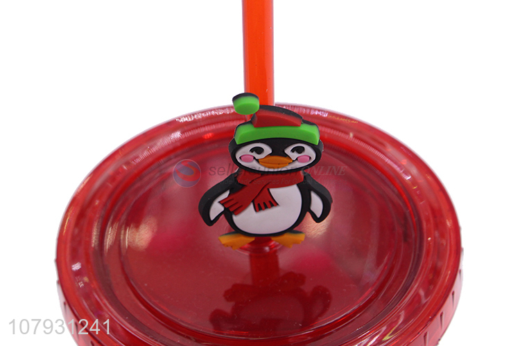 Good quality cute Christmas straw cups Christmas tumbler with straw