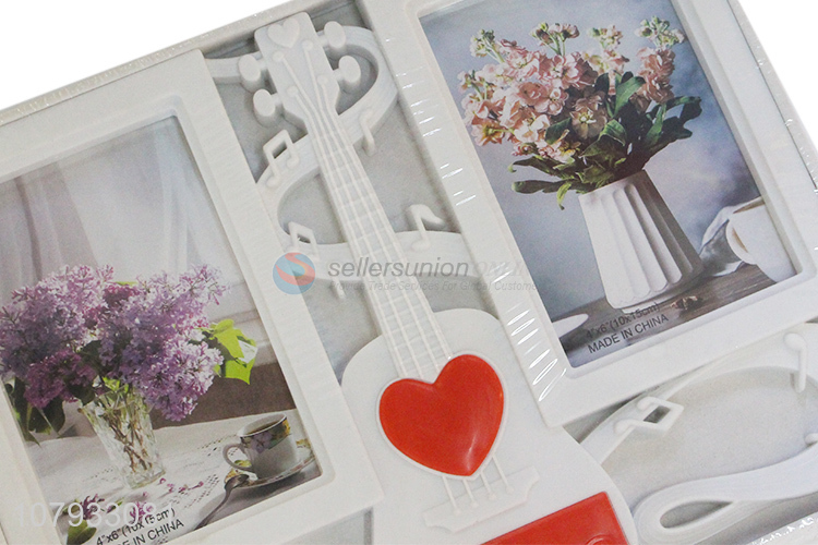 Hot selling two openings plastic combination photo frame for home décor