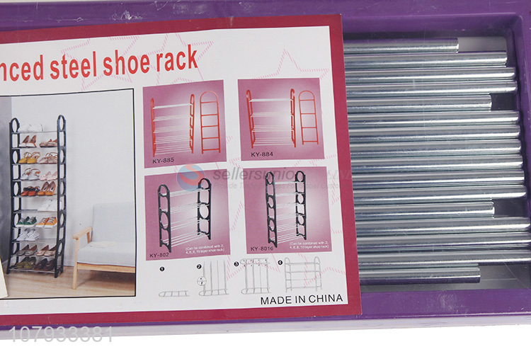 Low price purple aluminum tube assembly shoe rack for dormitory wholesale